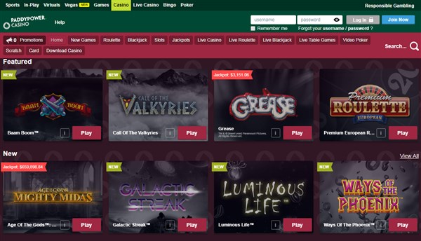 Paddy Power Casino Review
